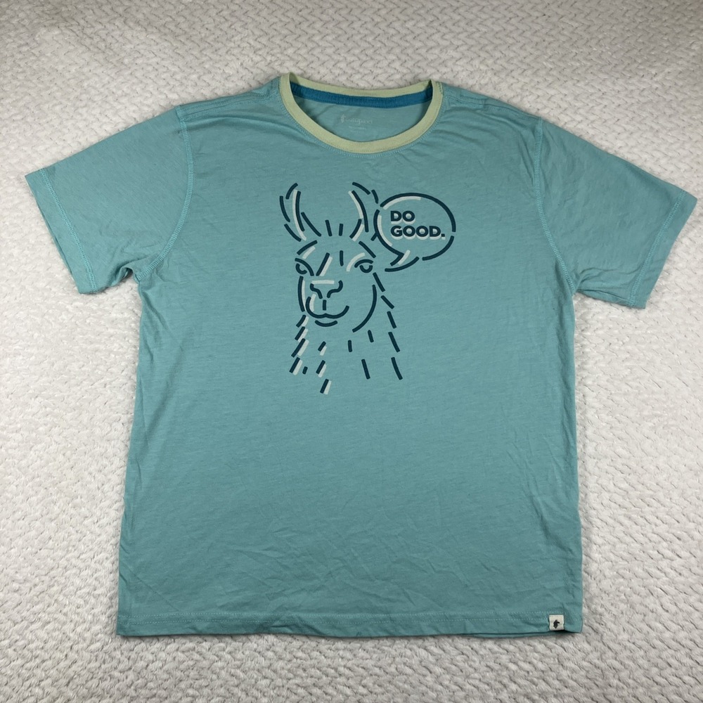 Cotopaxi T-Shirt Youth Large "Do Good" Llama Organic Cotton Hiking Outdoor